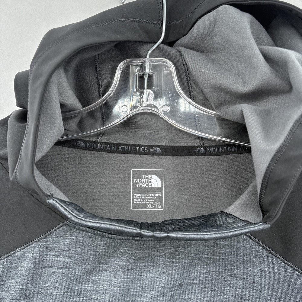 North Face Hoodie Womens XL Gray Black Pullover Fleece Lined Anorak Outdoor Warm - Picture 7 of 16
